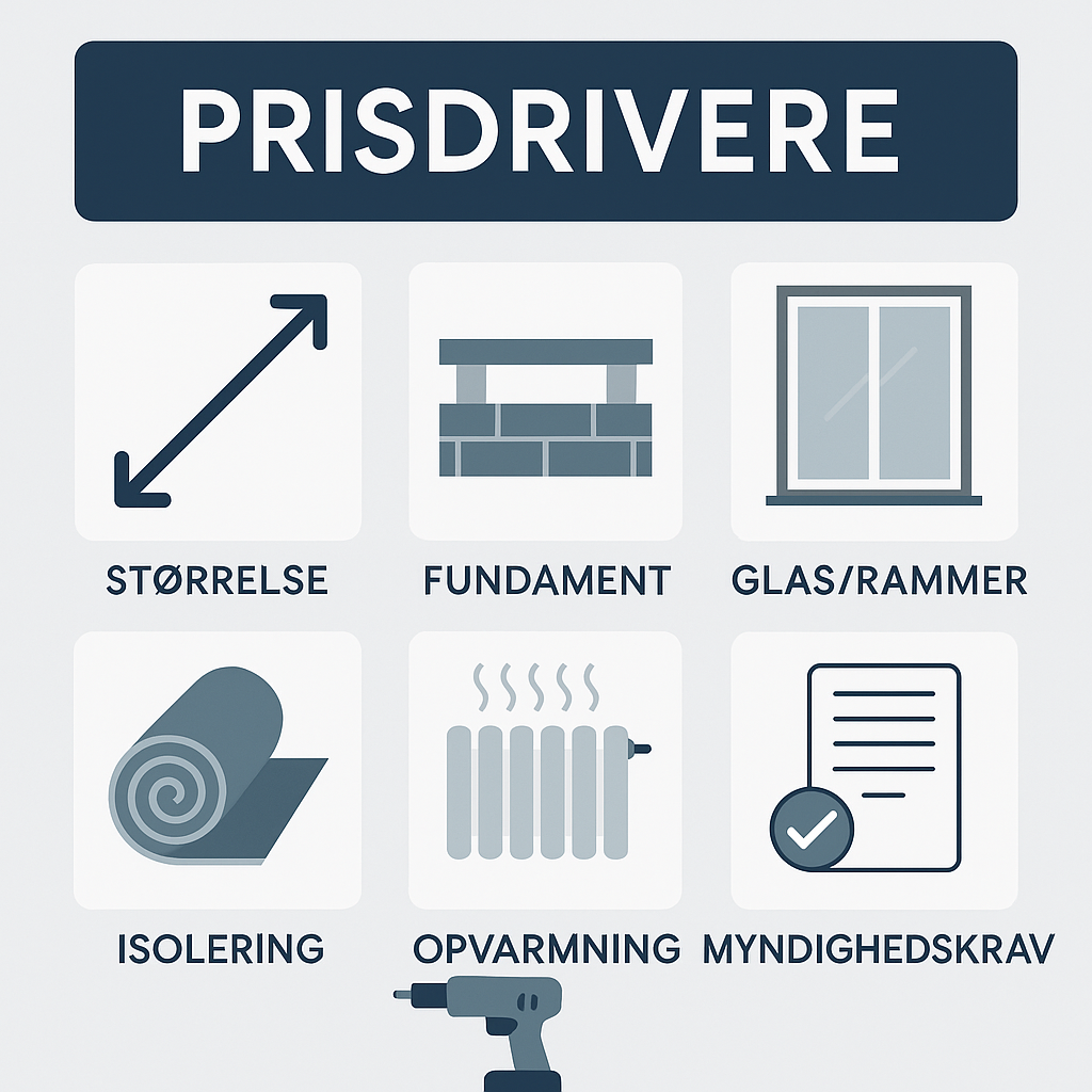 Helårs udestue pris: hvad bestemmer prisen mest? (materialer, isolering og m²)